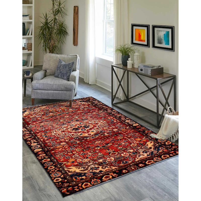 ECARPETGALLERY Hand-knotted Andelz Red Wool Rug - 5'7 x 8'8