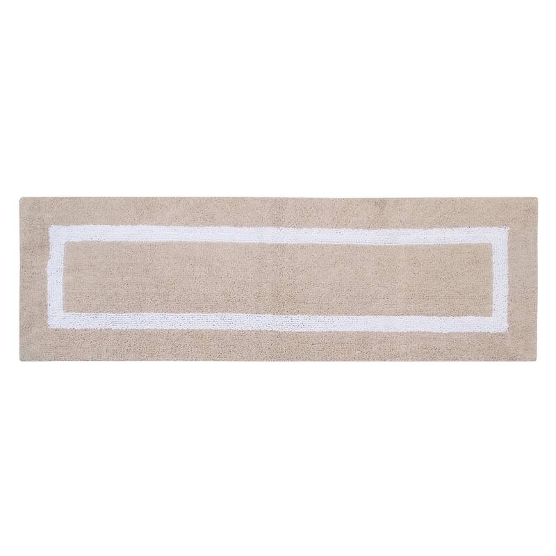 Better Trends Hotel Collection in Race Track 100% Cotton Super Absorbent Reversible Double Sided Machine Washable Bath Mat Rug