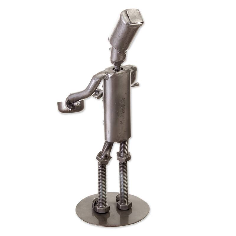 Novica Handmade Metallic Flavors Recycled Metal Sculpture