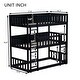 preview thumbnail 16 of 14, Twin Size Triple Rubber Wood Bunk Bed with Ladders, Guardrails Detachable Bunk Bed, Twin over Twin over Twin