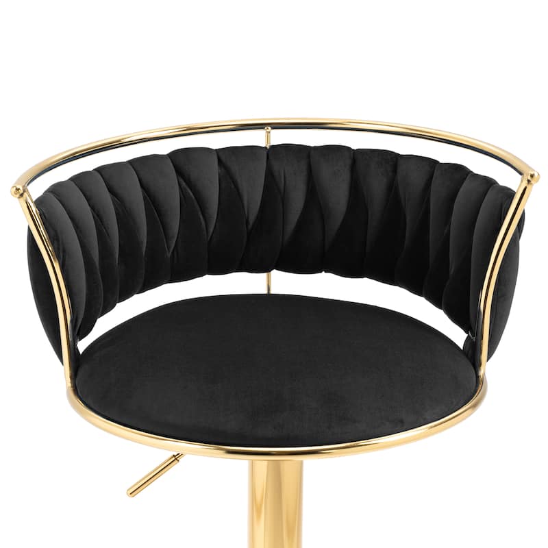 Modern Velvet 26" Adjustable Swivel Bar Stools (Set of 4)