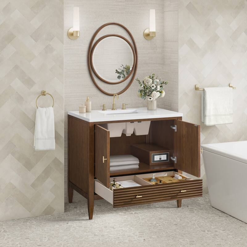 James Martin Vanities 485-V36-3WZ Myrrin 36" Single Basin Wood Vanity