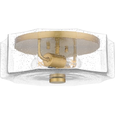 Kaplan 2-Light Aged Brass Flush Mount Light