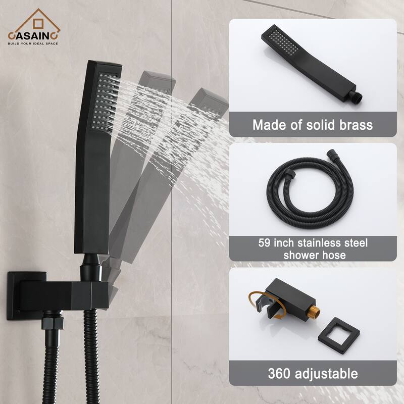 CASAINC 2-Function 12-In Wall Mounted Shower System