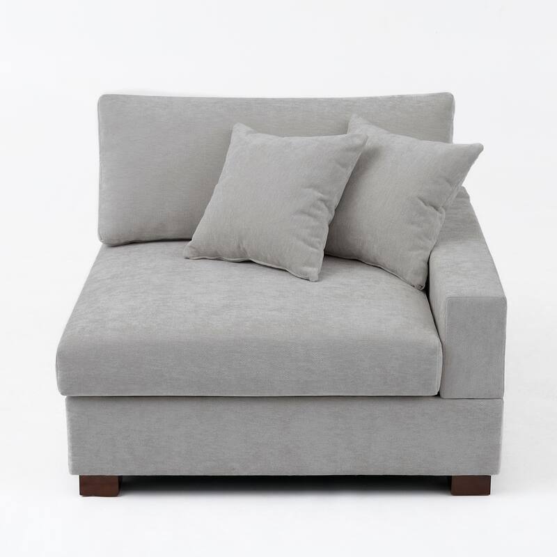 Chenille Upholstered Armless Accent Chair With Plush Cushion