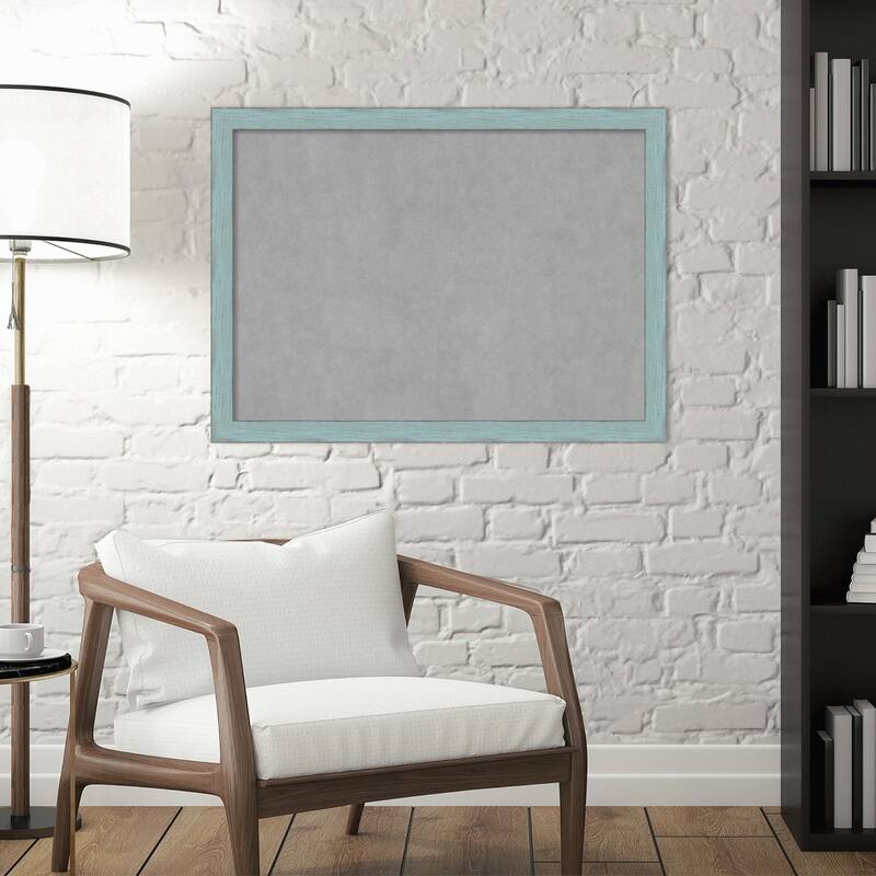Framed Magnetic Board, Sky Blue Rustic