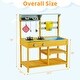 preview thumbnail 2 of 10, GIMMYFIVE Wooden Play Kitchen,Indoor Outdoor Pretend Mud Kitchen Set for Toddler with Removable Sink & Faucet