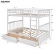 preview thumbnail 18 of 16, Full over Full Bunk Bed with 2 Storage Drawers&Ladder, Convertible Beds