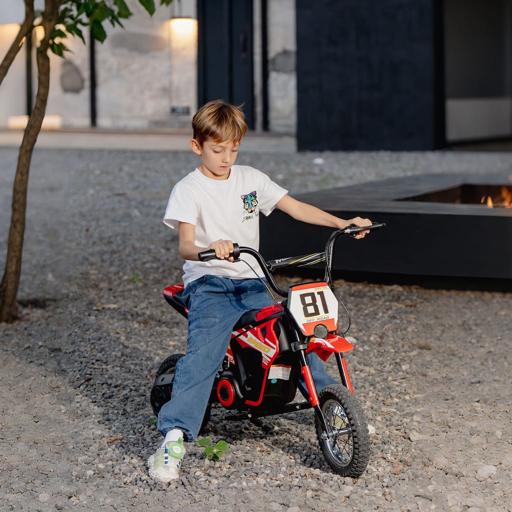 Qaba Kids Motorcycle, 24V Electric Dirt Bike with 250W Motor, Ride On ...