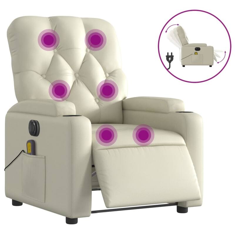 vidaXL Massage Recliner Chair Reclining Armchair for Elderly Faux Leather