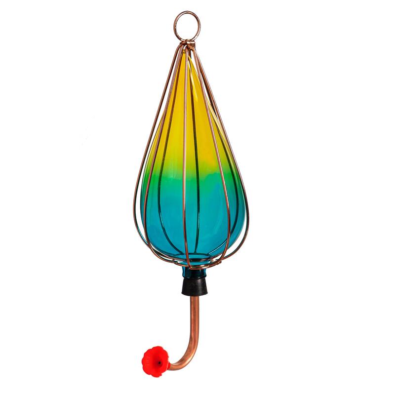 Ombre Art Glass Hummingbird Feeder (Set of 3)