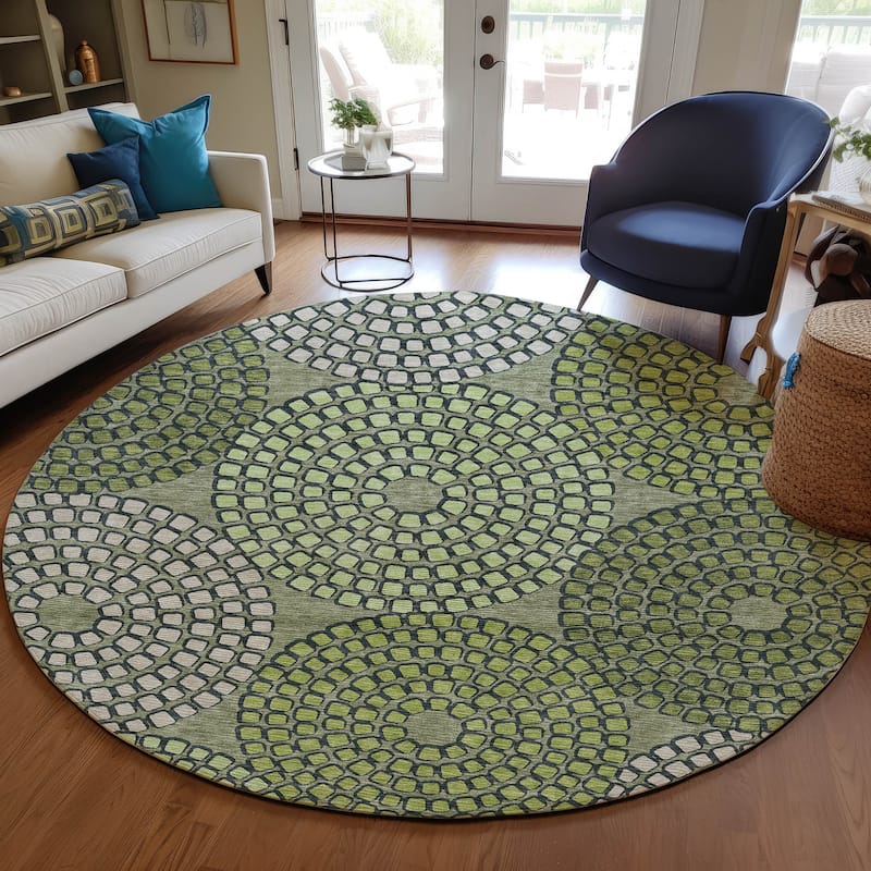 Machine Washable Indoor/ Outdoor Chantille Contemporary Geo Rug