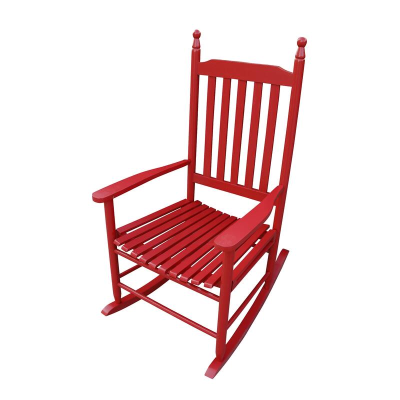 Wooden Porch Rocker Chair with Comfortable Backrest Inclination,Solid Fir Wood,for Backyard, Porch and Patio