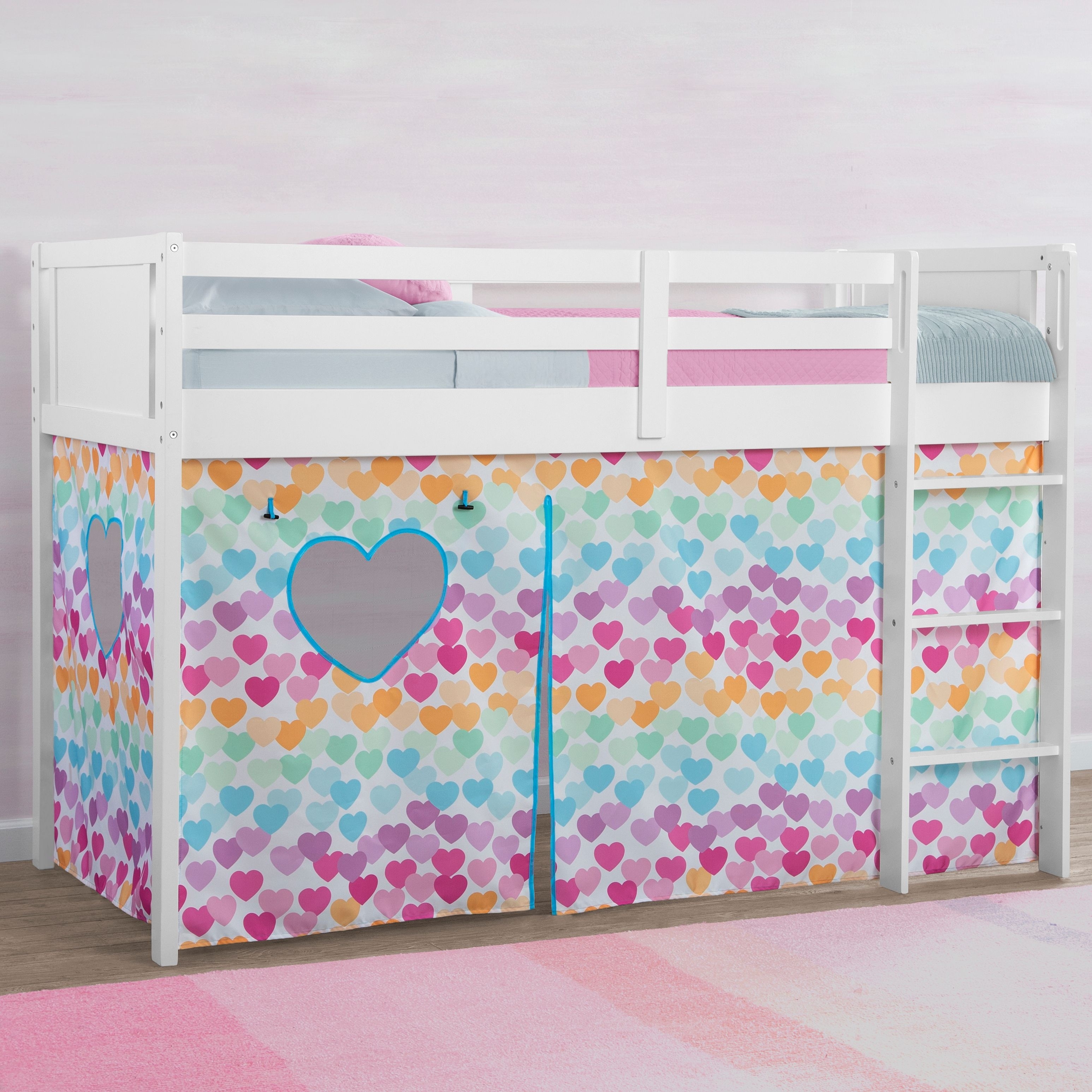 Twin loft bed curtain top set
