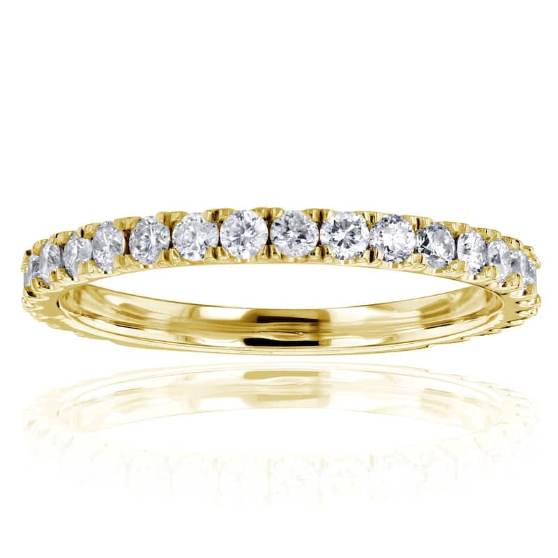 Kobelli 0.55 Carat Natural Diamond 14k Solid Gold Near Eternity Vida Wedding Band
