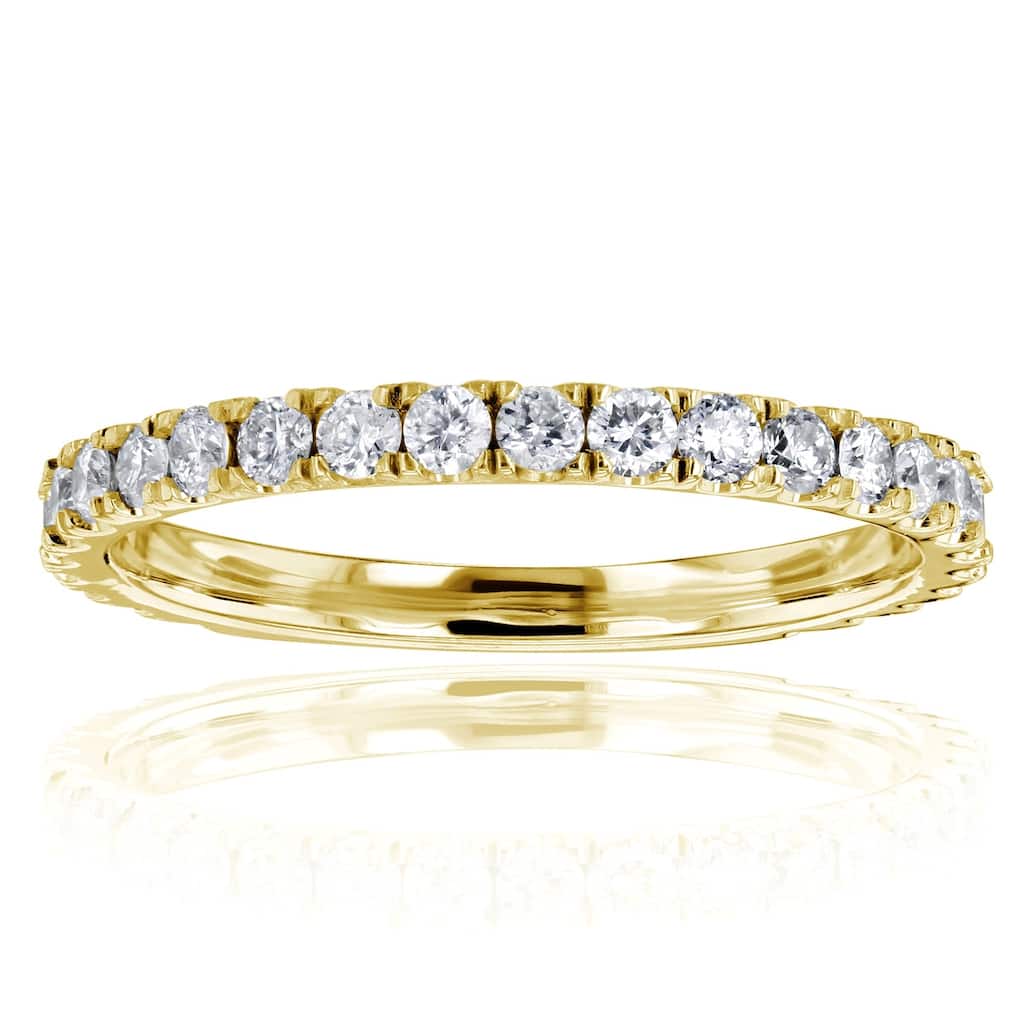 Kobelli 0.55 Carat Natural Diamond 14k Solid Gold Near Eternity Vida Wedding Band