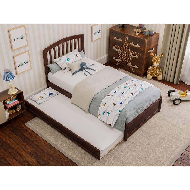 Lucia Platform Bed with Panel Footboard and Twin Trundle