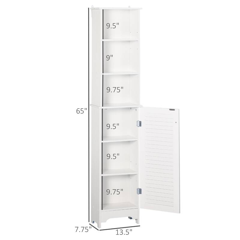 Modern Tall Bathroom Cabinet, Freestanding Linen Tower with 3 Open Adjustable Shelves, for Bathroom, White