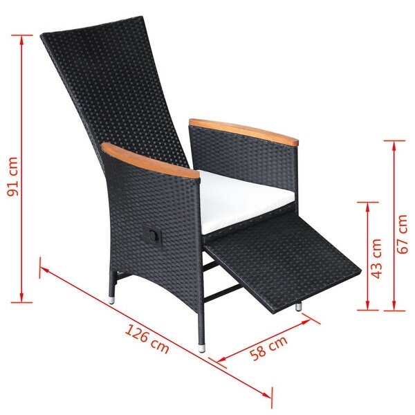 black rattan reclining garden chairs