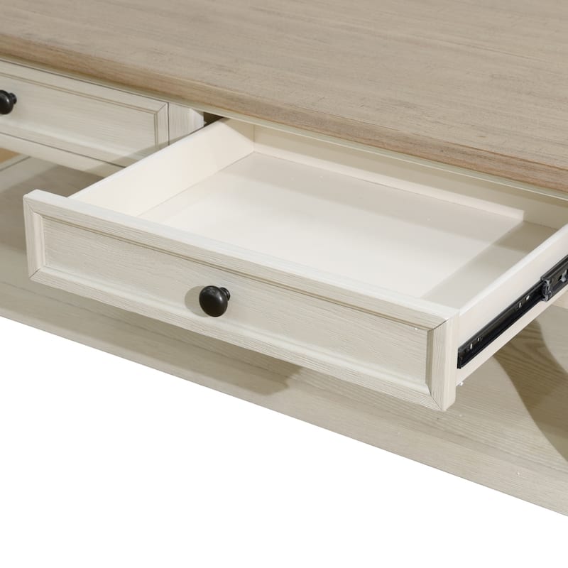 KISRAIS MDF Top and Oak Drawer Living Room Coffee Table