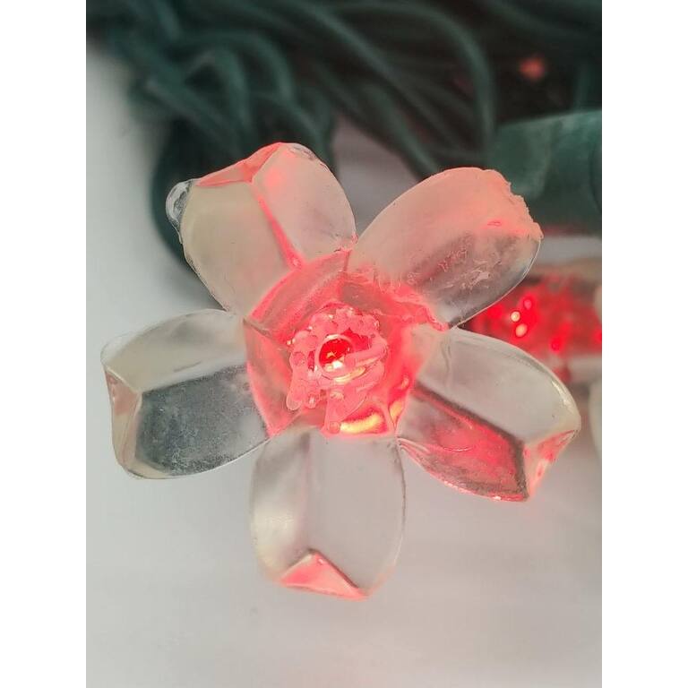 Red Flower LED Set of 25 Lights Light String