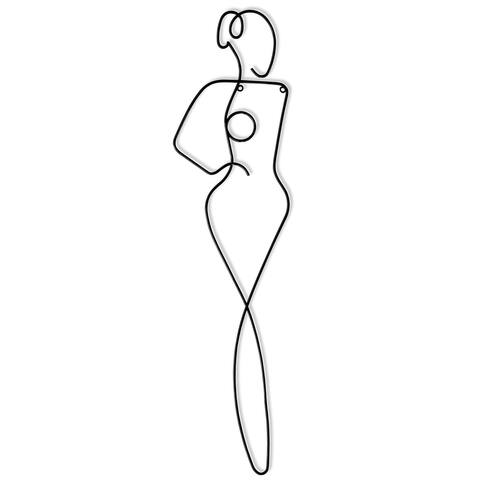 Metal Line Art Wall Decor Sculpture Accents for Bedroom - Modern Wall Decor Real Metal Abstract Wall Art