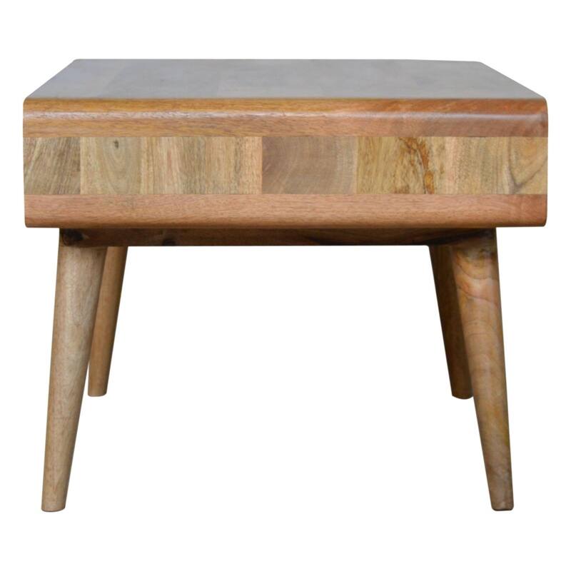 Mid-Century Modern Wood Curved Console Table With Strong Legs