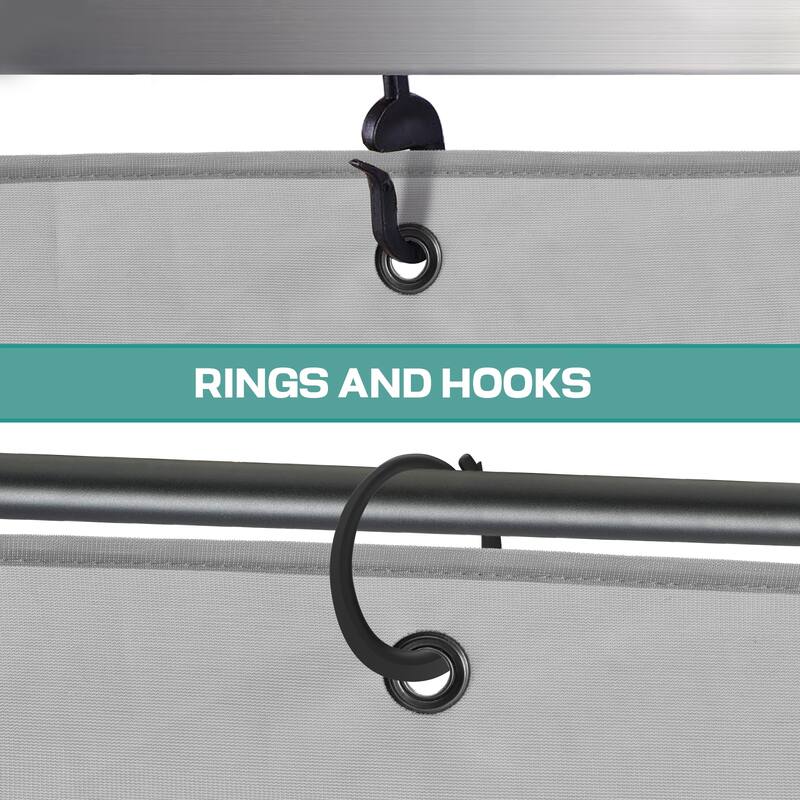 Aoodor Universal 12 x 14 ft. Gazebo Replacement Mosquito Netting Screen 4-Panel Sidewalls (Only Netting)