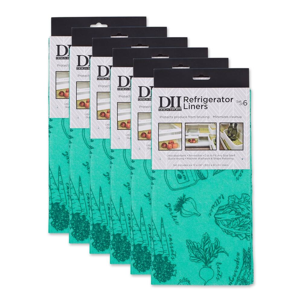 DII Nautical Blue Market Print Fridge Liner (Set of 6)