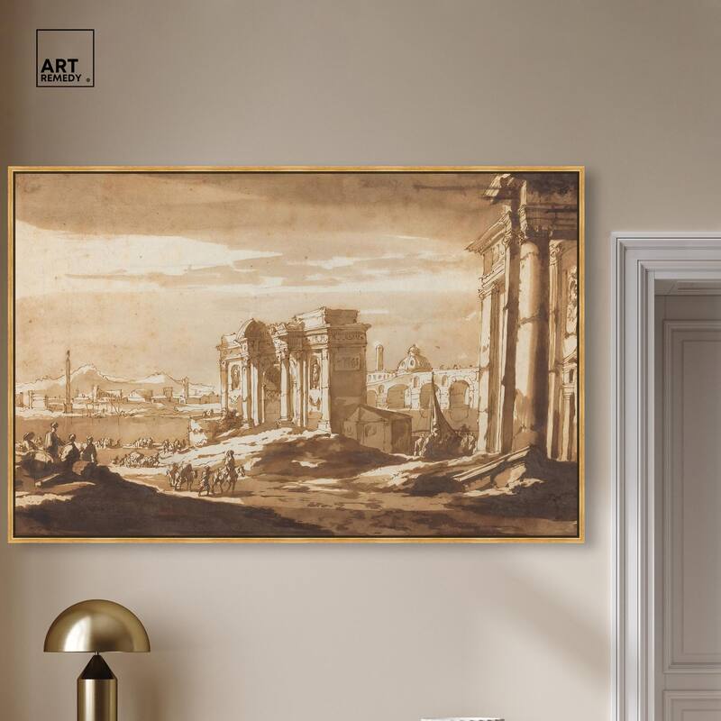 Capriccio View of Roman Ruins Canvas by Art Remedy