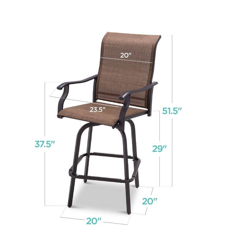 Set of 2 All-Weather Mesh Swivel Barstools