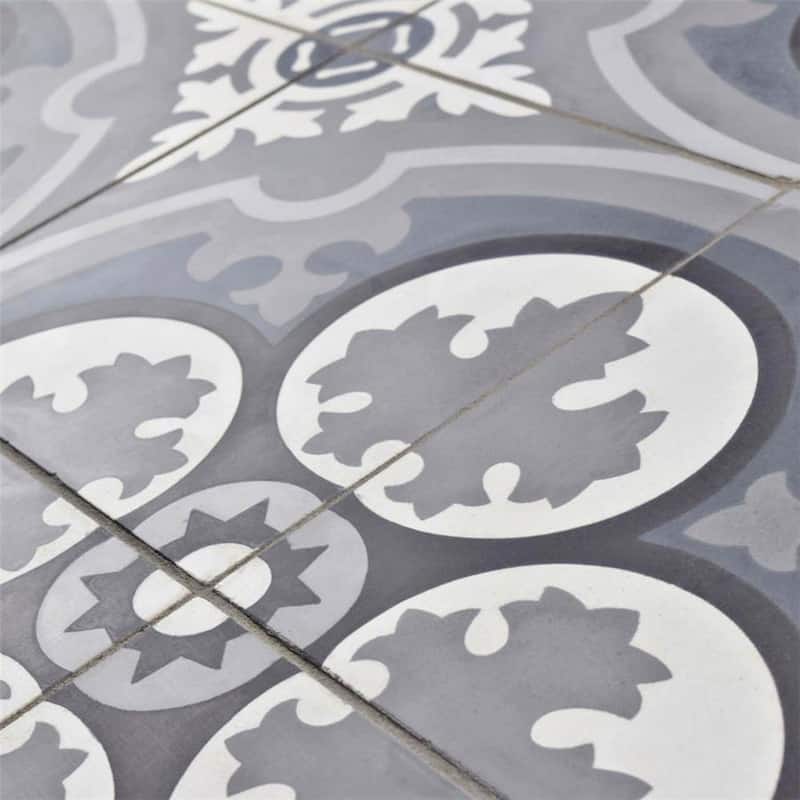 Merola Tile Cemento Queen Mary Storm 7-7/8" x 7-7/8" Cement Floor and Wall Tile