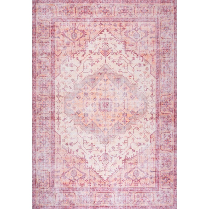 JONATHAN Y Kemer Ogee Medallion Machine Washable Area Rug