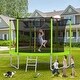 preview thumbnail 1 of 11, 10FT Trampoline with Safety Net Ladder And Basketball Hoop Perfect for Outdoor Fun 120"L x 30"W x 97"H