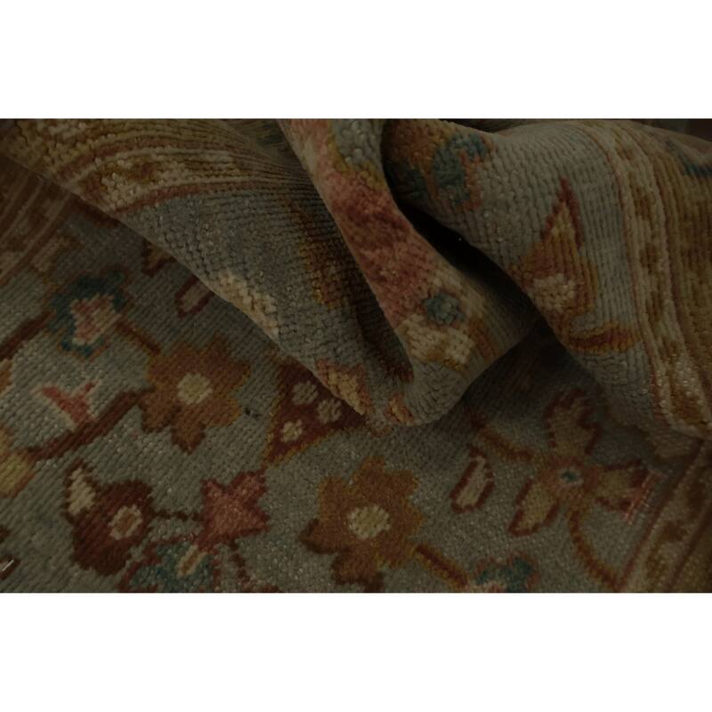 Hand Knotted Oriental 100% Wool Carpet Traditional All-Over Navy Blue & Blues Ziegler Area Rug - 3' 2'' X 1' 10''