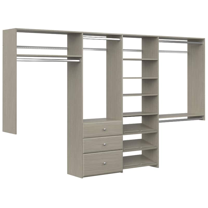 Easy Track Dual Tower Deluxe Closet Kit - Weathered Grey