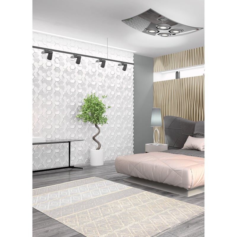 ECARPETGALLERY Braid weave Sienna Grey Wool Rug - 6'0 x 8'6