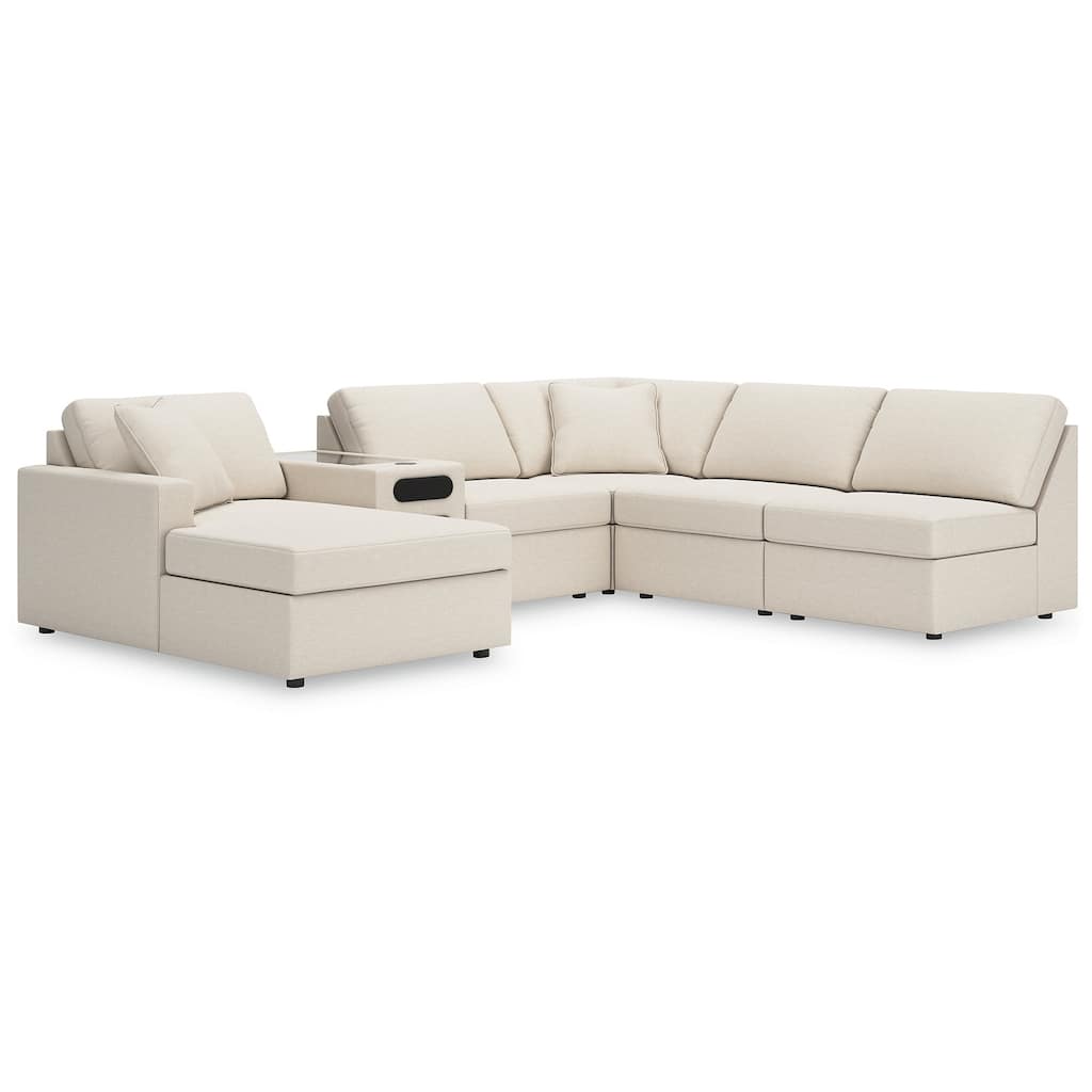 Signature Design by Ashley Modmax 6-Piece Sectional with Chaise and Audio Console - 140" W x 86" D x 36" H
