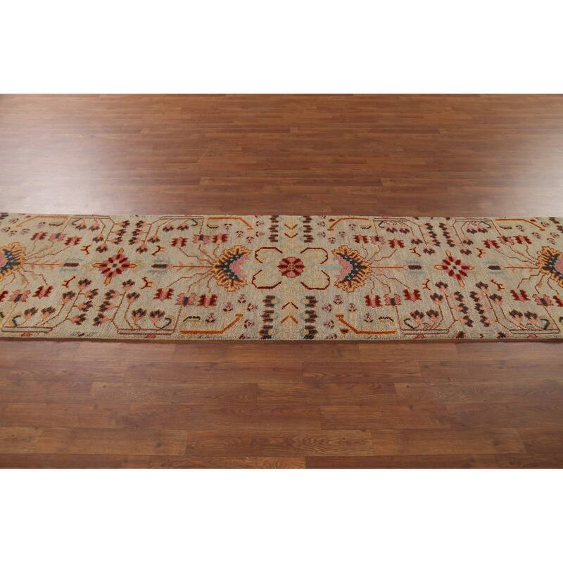 Kazak Indian Runner Rug Handmade Wool Carpet - 2'7"x 9'6"