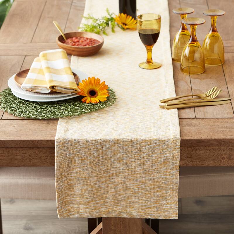 Tonal Recycled Cotton Slubby Rib Table Runner