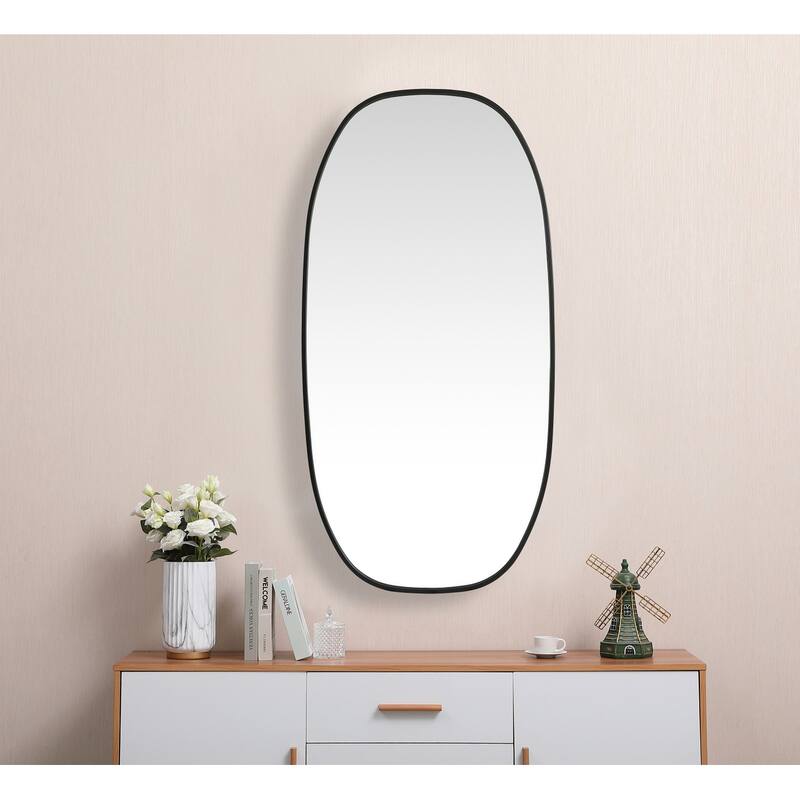 Indigo Home Metal Frame Oval Mirror 24x48 Inch