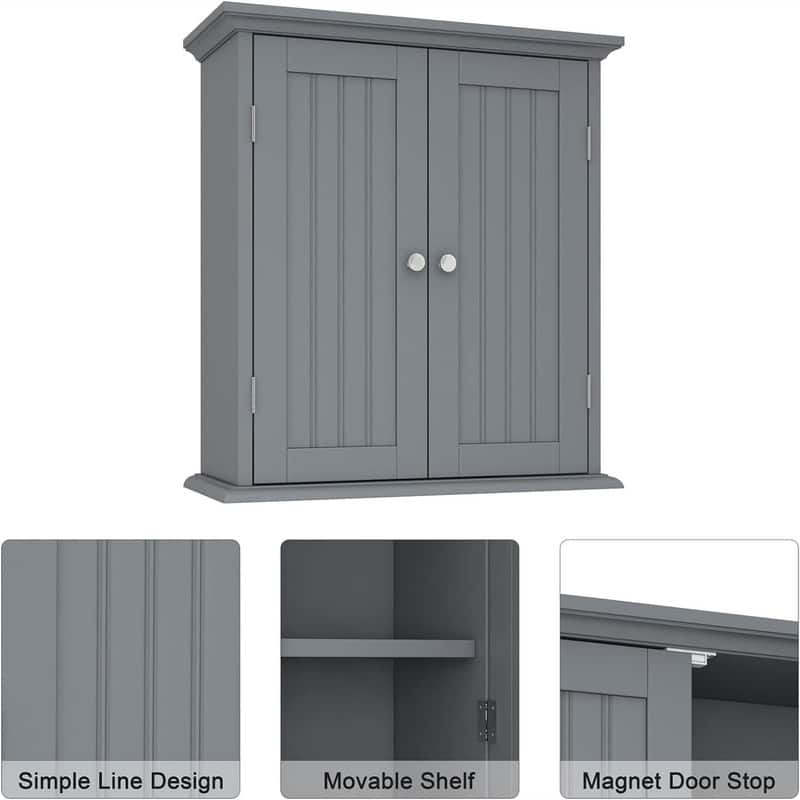 Bathroom Wall Cabinet - 8"D x 21.1"W x 24"H