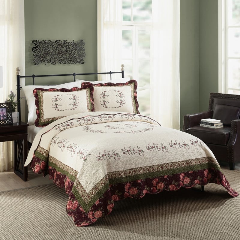 Porch & Den Ivy Crest 3-Piece Embroidered Quilt Set