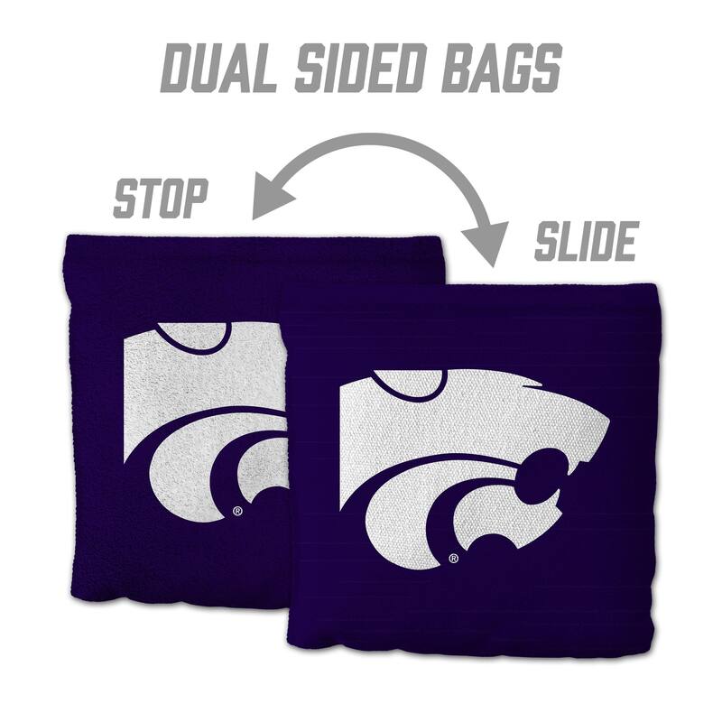 Kansas State Wildcats NCAA Dual Sided Pro Stop & Slide Cornhole Bags
