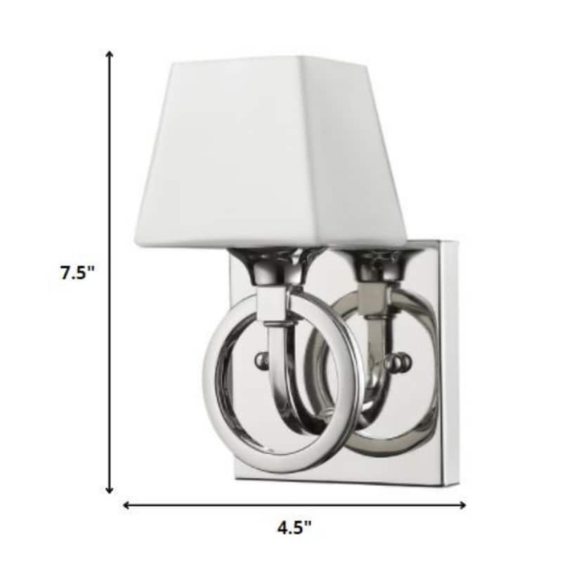 Modern Silver Wall Sconce with Frosted Glass Shade G9 LED Bulb and Steel Fixture 120V Hardwired - 7.5" H x 4.5" W x 4.5" D
