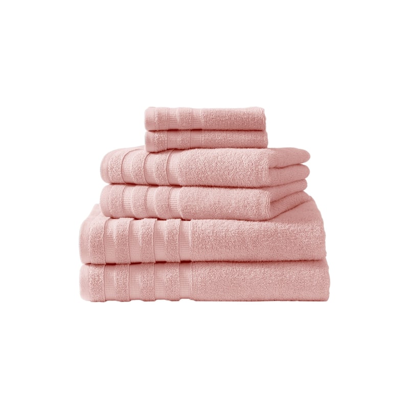 SÖMN 6-Piece Cotton Bath Towel Set - Light Pink