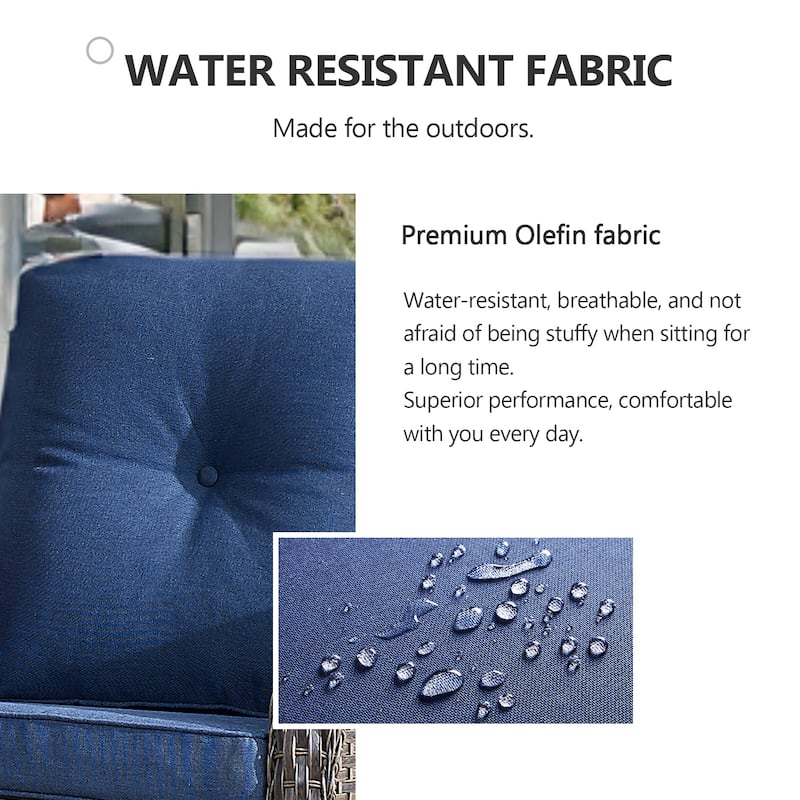 Pocassy 3-Piece Outdoor Rocking Chairs with Side Table Patio Rocker Chairs Bistro Set