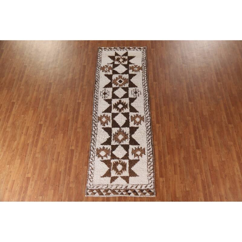 Plush Turkish Anatolian Oriental Runner Rug Hand-knotted Wool Carpet - 3'7"x 10'11"
