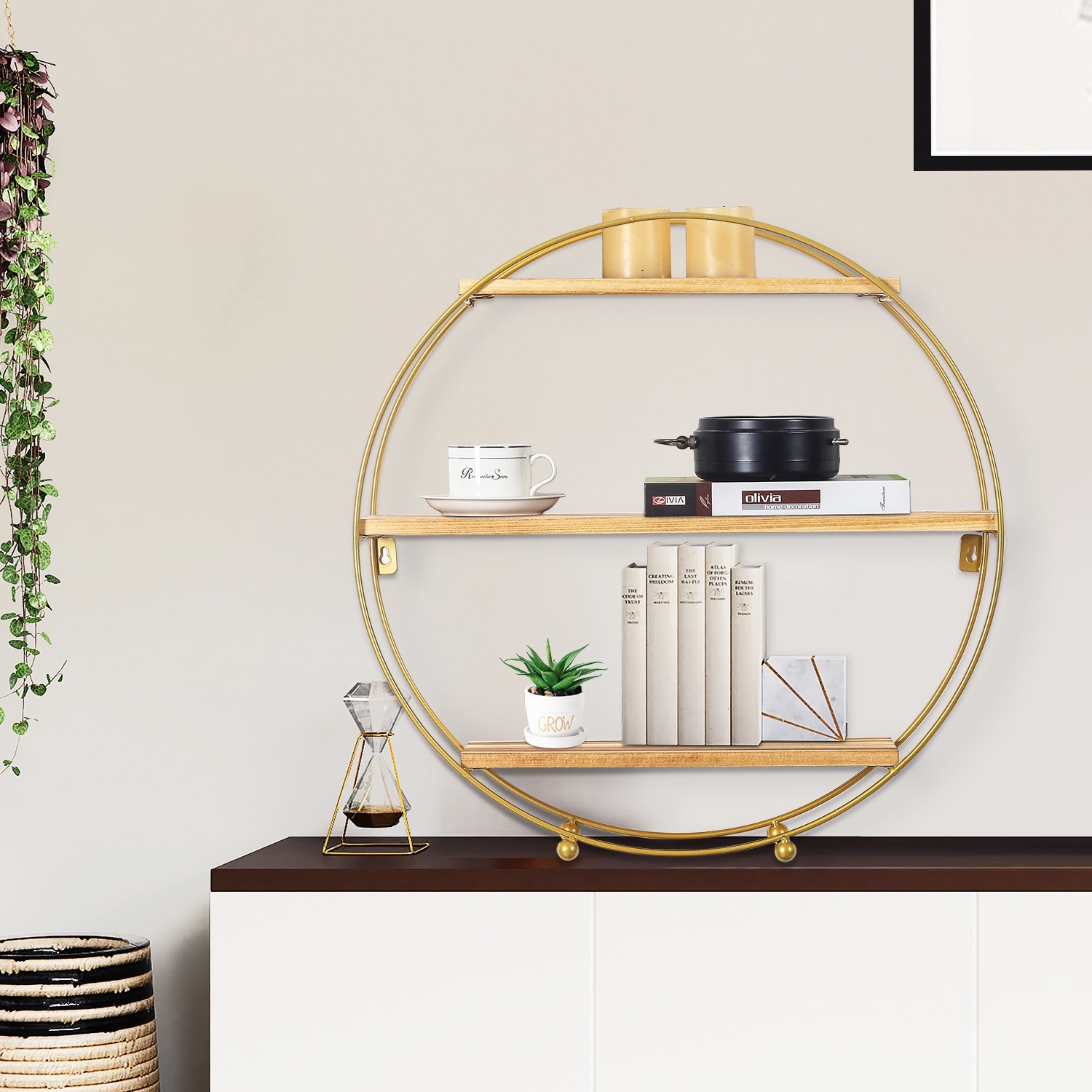Round wall shelves deals