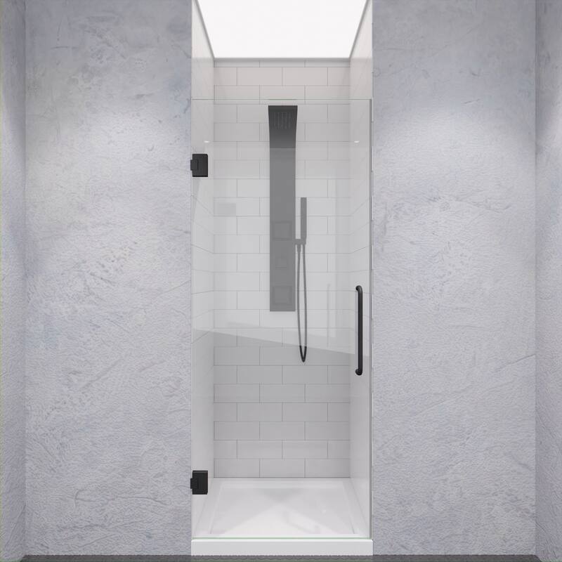 ANZZI Fellow 24" x 70" Frameless Hinged Shower Door in Gunmetal